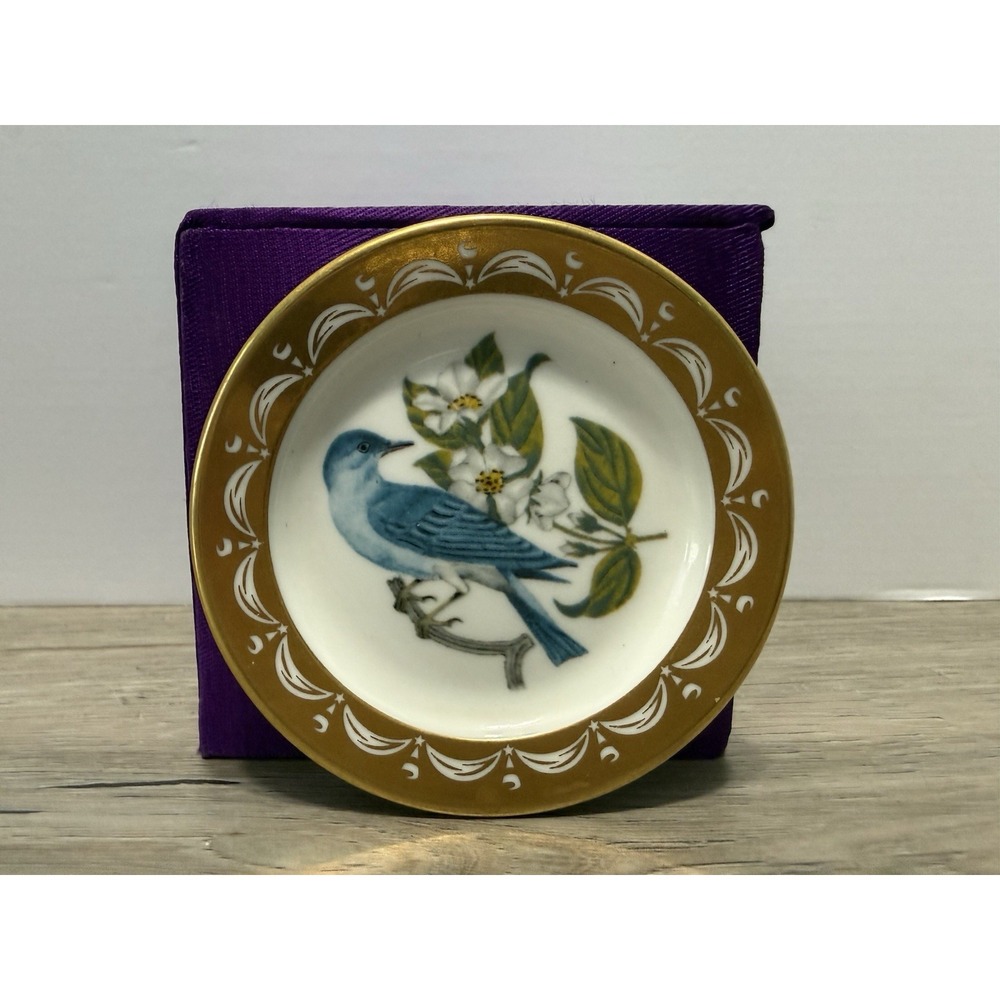 State Birds Flowers Franklin MINI Plate Idaho Mountain Bluebird Syringa 3"